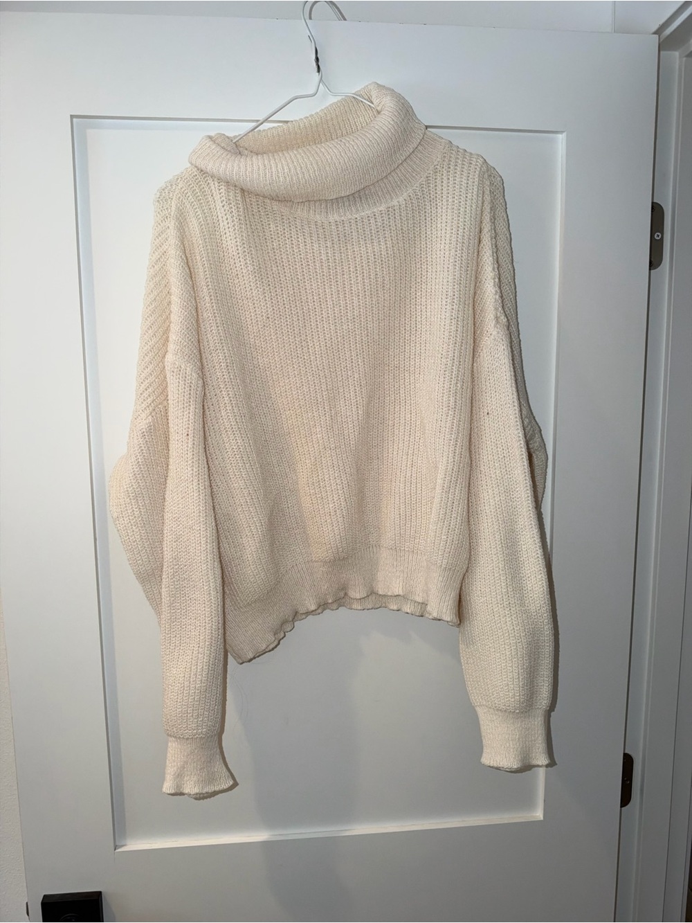 Cream Turtleneck Knit Sweater and Skirt SET- Women